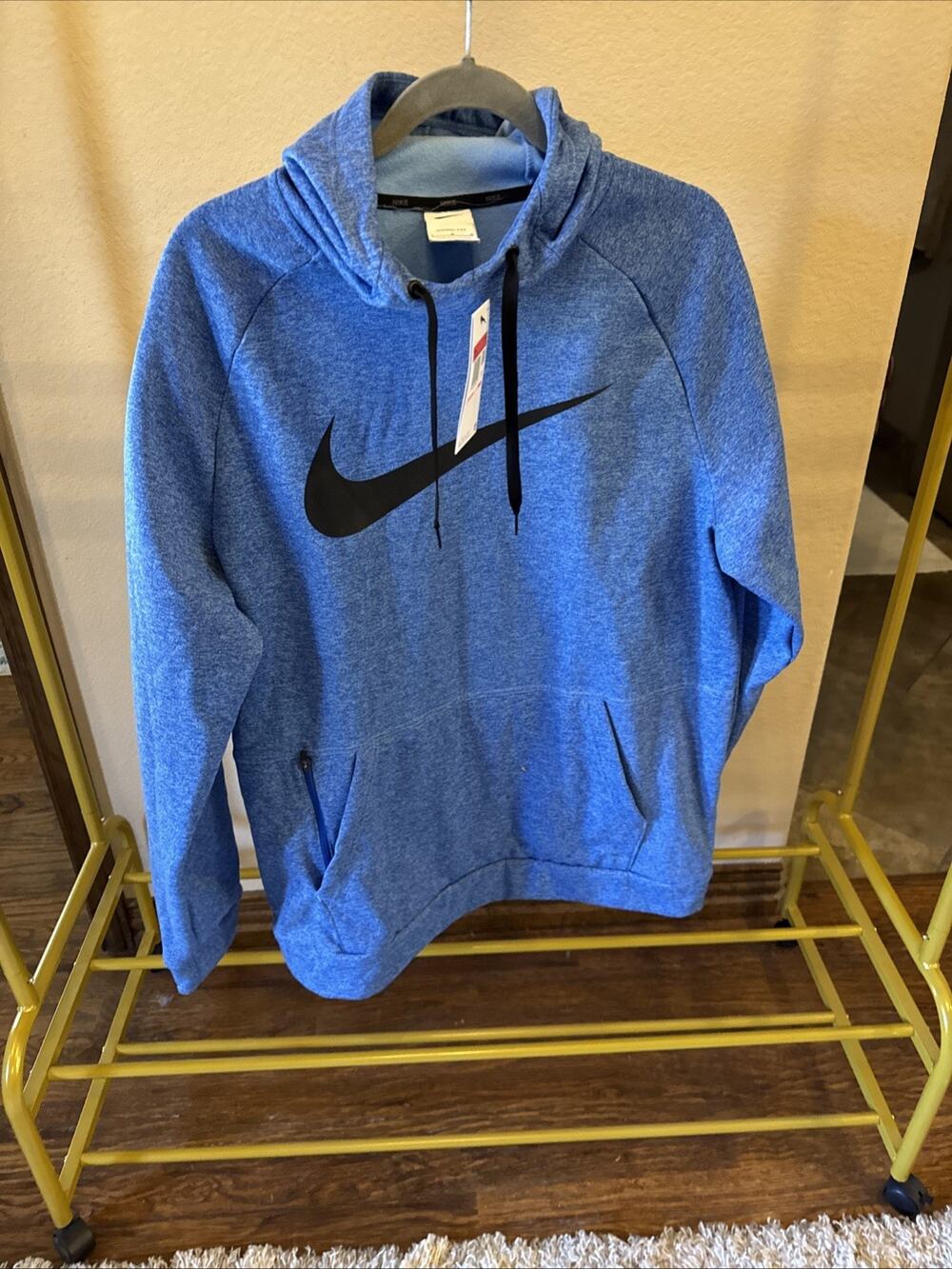 NWT Nike Men's Therma-FIT Pullover Swoosh Training Hoodie - Blue Size Large